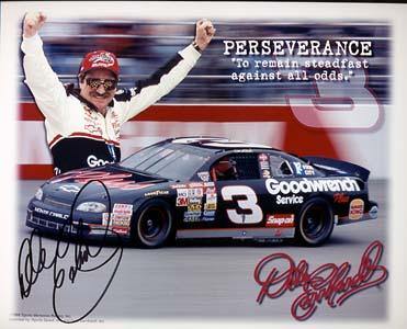 Dale Earnhardt Autographed 8x10 Photo - Vintage Dugout