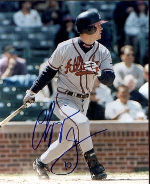 Chipper Jones Autographed 8x10 Photo - Vintage Dugout