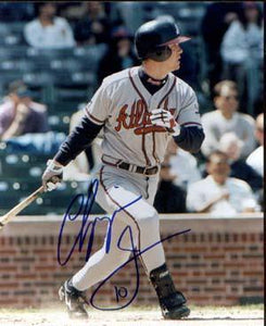 Chipper Jones Autographed 8x10 Photo - Vintage Dugout