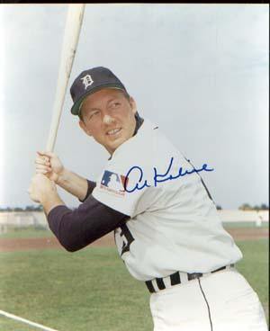 Al Kaline Autographed 8x10 Photo - Vintage Dugout