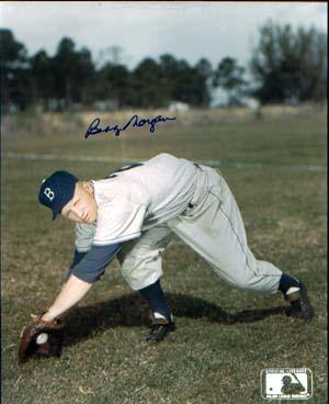 Bobby Morgan Autographed 8x10 Photo - Vintage Dugout