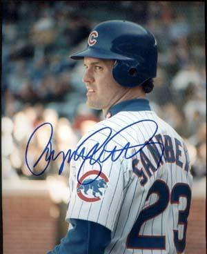 Ryne Sandberg Autographed 8x10 Photo - Vintage Dugout