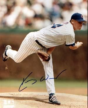 Kerry Wood Autographed 8x10 Photo - Vintage Dugout