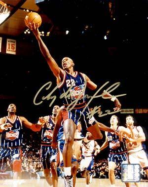 Clyde Drexler Autographed 8x10 Photo - Vintage Dugout