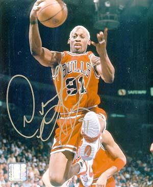 Dennis Rodman Autographed 8x10 Photo - Vintage Dugout