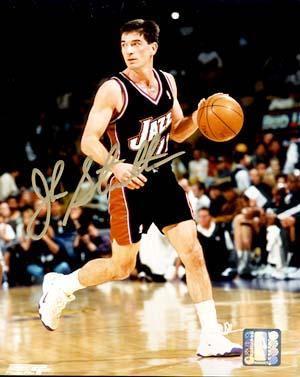 John Stockton Autographed 8x10 Photo - Vintage Dugout