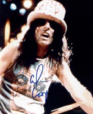 Alice Cooper Autographed 8x10 Photo - Vintage Dugout