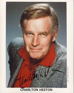 Charlton Heston Autographed 8x10 Photo - Vintage Dugout