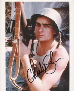 Charlie Sheen Autographed 8x10 Photo - Vintage Dugout