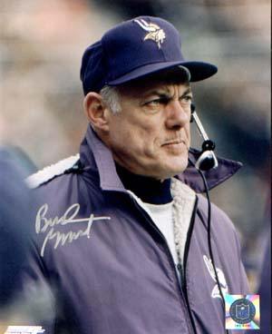 Bud Grant Autographed 8x10 Photo - Vintage Dugout