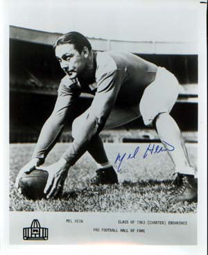 Mel Hein Autographed 8x10 Photo