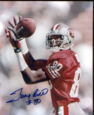 Jerry Rice Autographed 8x10 Photo - Vintage Dugout