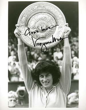 Virginia Wade Autographed 8x10 Photo - Vintage Dugout